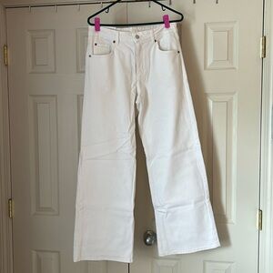 H&M white wide leg jeans